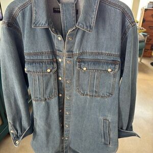 Veronica Beard Blue Denim Shirt Jacket